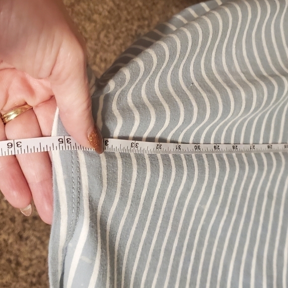 Umgee Long Sleeve Light Blue & White Striped Tie Closure Sz. L Dress or‎ Tunic - Picture 6 of 6